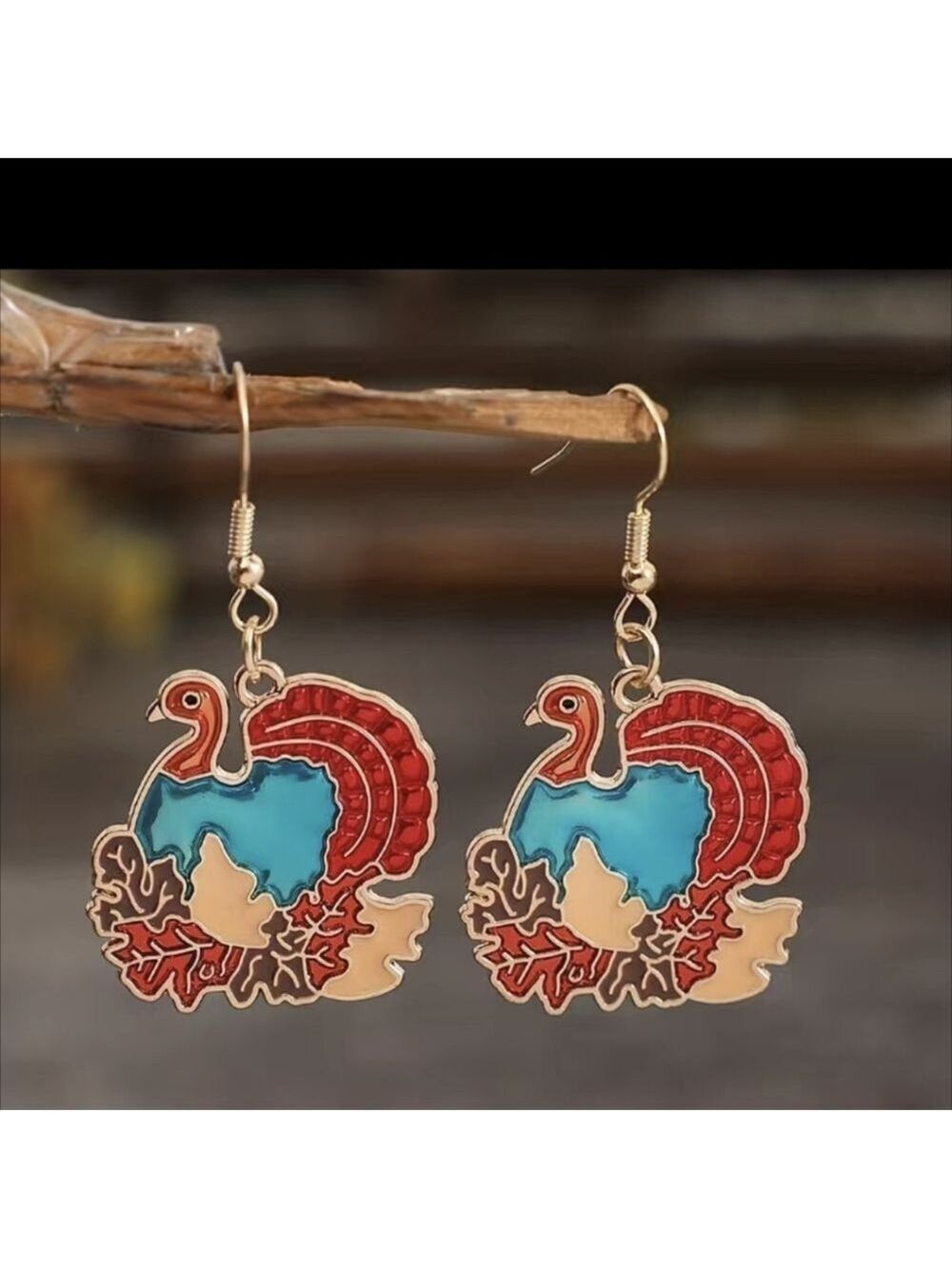 🍁Earrings--Fun Turkey Design